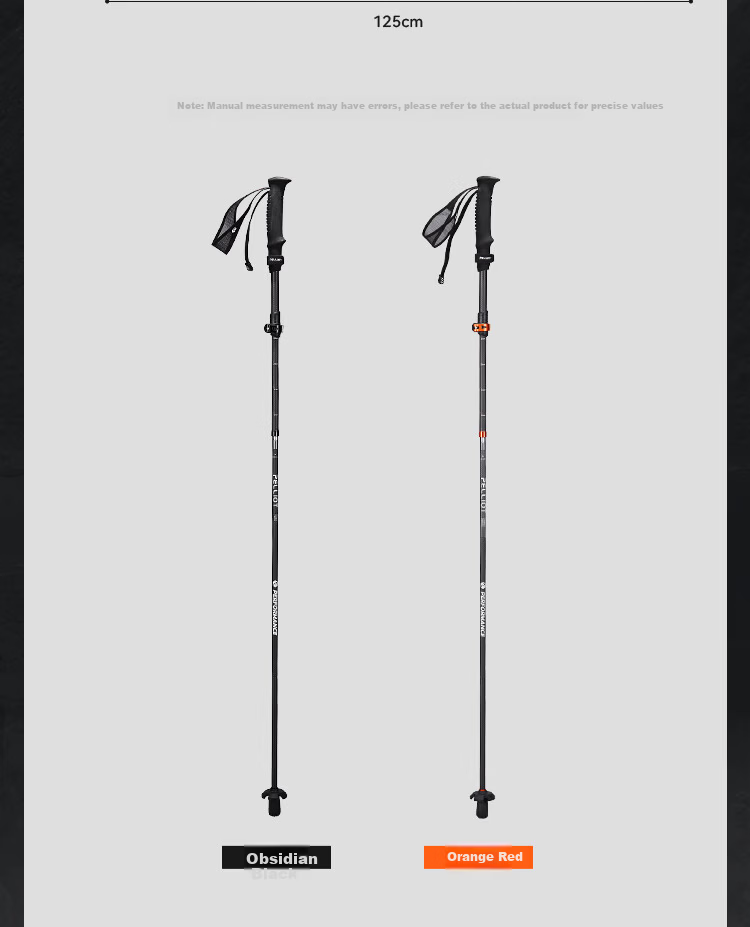 Pelliot Yuyi Outdoor 3K Carbon Fiber Folding Ultralight Hiking Trekking Pole 16403644 Black 14