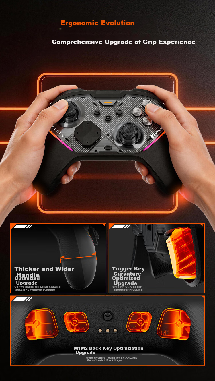 Mojiang Leifeng Dual Hall Wireless Game Controller, Xbox Phone Switch Bluetooth PC Steam Black Myth: Wukong Apex Dual Shadow Wonderland, The Legend of Zelda: Majora's Mask, Gray 11