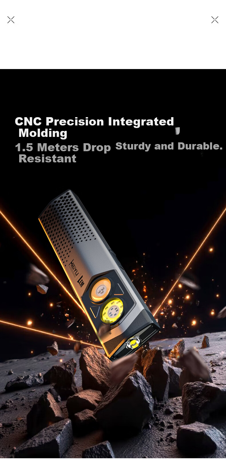 LEM High-Power Rechargeable Mini Portable Flashlight UV Light EDC Outdoor Patrol Magnetic Work Light 15