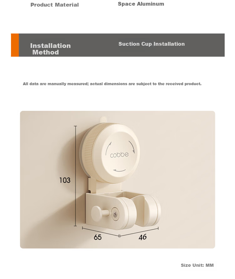 Kabe Suction Cup Shower Head Bracket Movable No-Drill Holder Child Shower Head Bathroom Fixing Tool 14