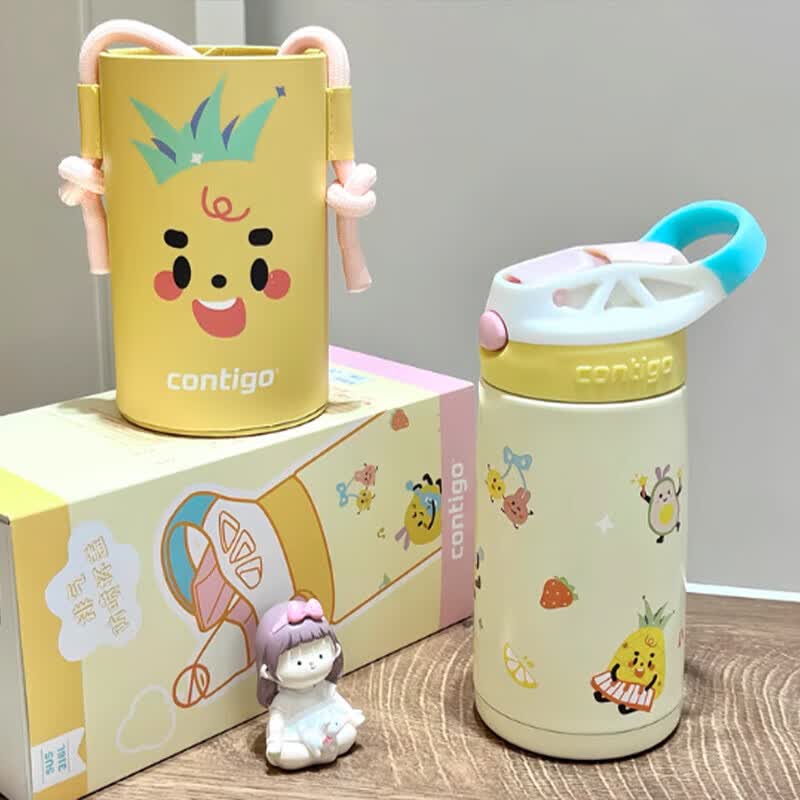 Contigo Locking Stainless Steel Insulated Straw Cup 316L Fruit Baby Concert 410ml HBC-GIZ311VP+