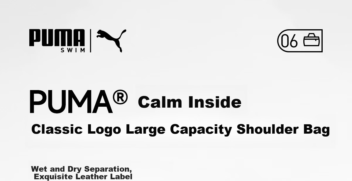 PUMA Swimming Handbag, Large Capacity Shoulder Bag, Wet And Dry Separation, Sports Yoga Lightweight Travel Bag, Fitness Bag, High-End 2