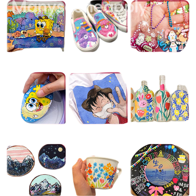 Marie's 60-Color Acrylic Markers, Waterproof, Non-Translucent, Stackable, Guka Watercolor Pens, Washable, for Elementary School Students And Children, Doodle Coloring Pens, Art Sketching Watercolor Pens