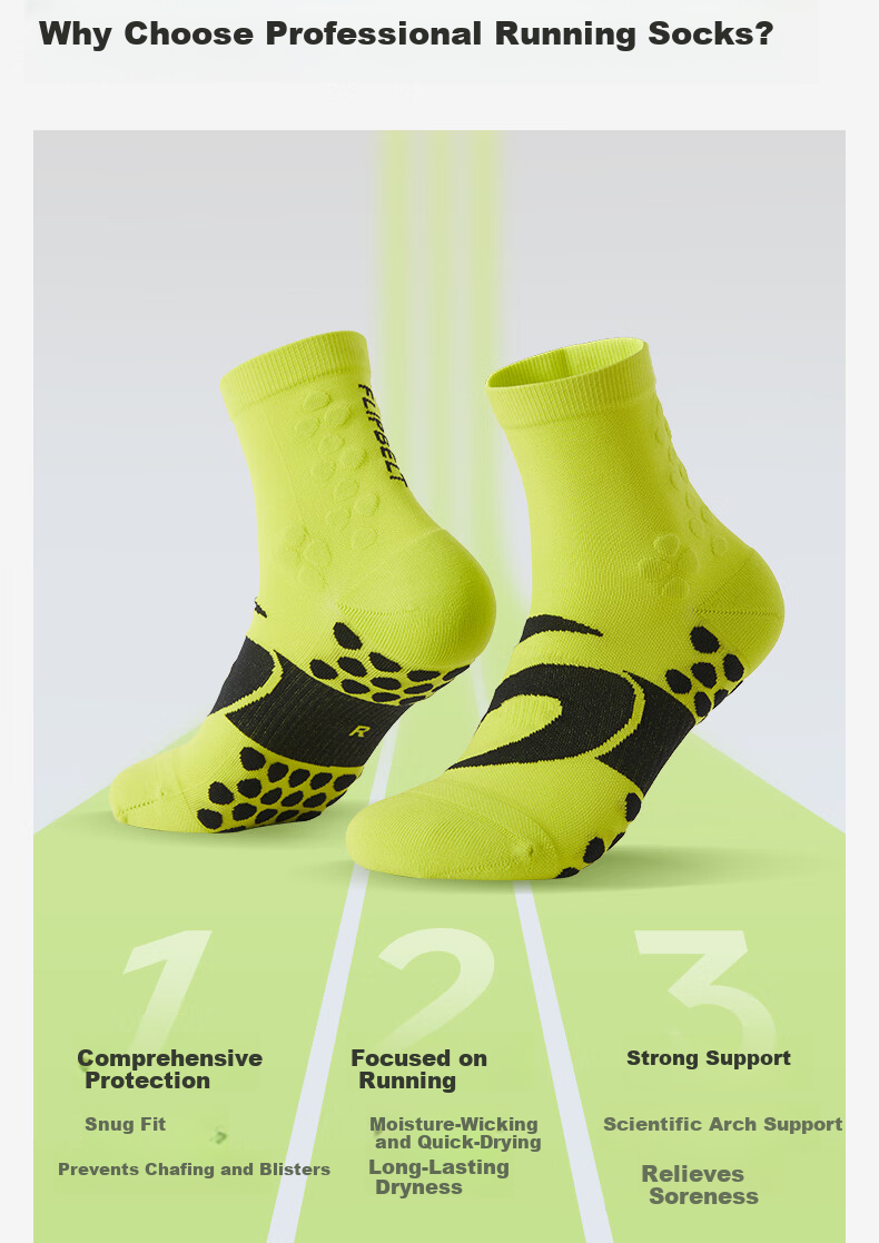 Feibit Sports Short Socks 4.0 Compression Fitness Quick-Dry Odor-Resistant Sweat-Absorbing Marathon Socks Wind White S 2