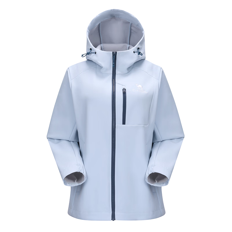 CAMEL Outdoor Softshell Jacket Women Fleece Lined Warm Anti-Static Windproof Waterproof Hooded Coat Men XL