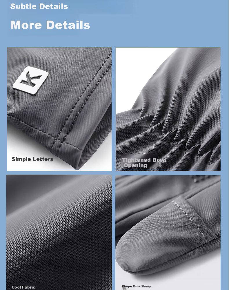 Chegui Mu Long Sun Protection Gloves for Women Summer Thin UV Protection Driving Cycling Anti-Slip Two-Finger Touchscreen Riding Gloves 13