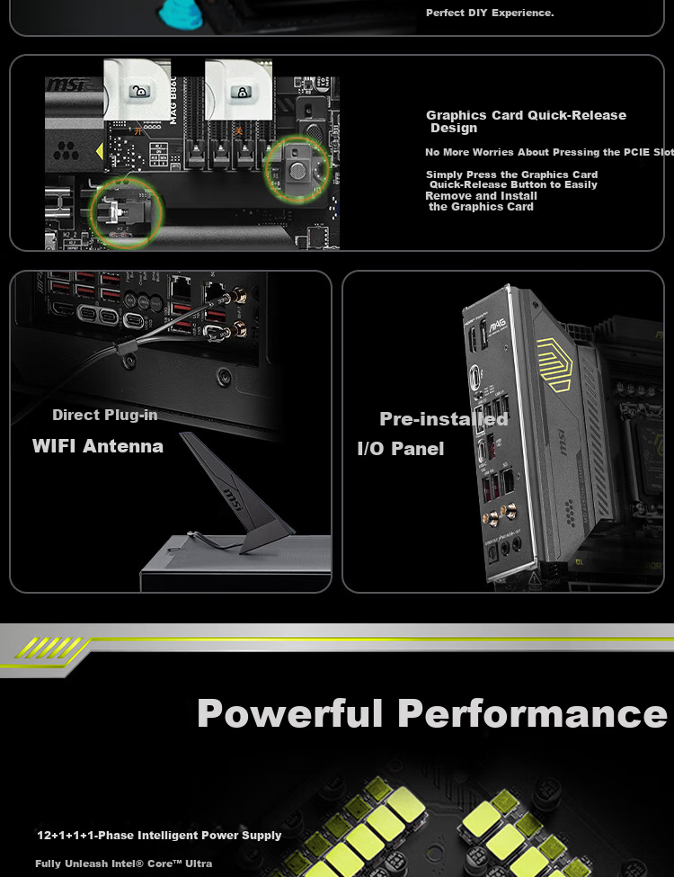 MSI MAG B860M MORTAR WIFI7 Motherboard for Intel B860 LGA 1851 CPUs 265K/245K/270K/250K 7