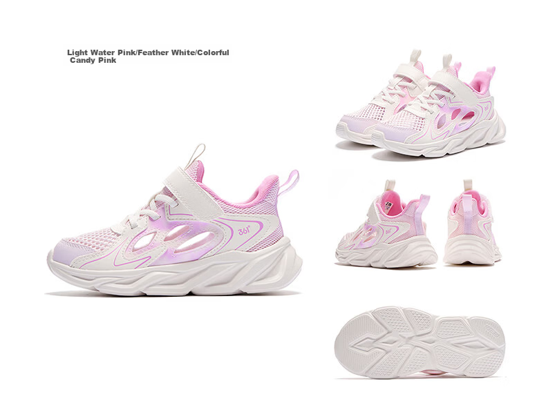 361° Kids Sports Shoes Summer 26 Boys Girls Lightweight Breathable School Running Shoes White Size 39 33