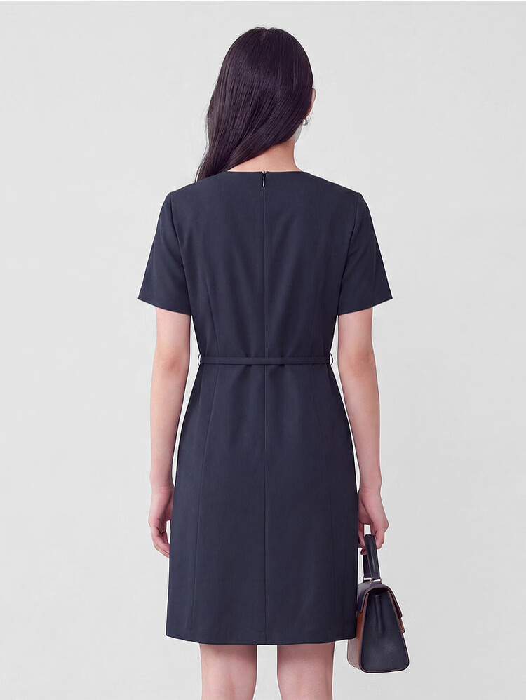 G2000 Women's 2026 Spring Summer Draped Short Sleeve Dress with Belt Comfortable Stretch Mall Edition 18