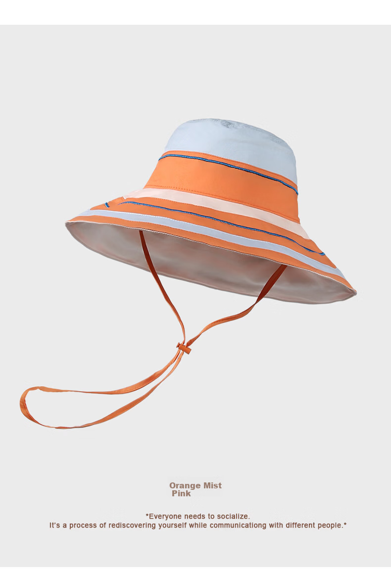 CACUSS Women's Sun Hat Summer Wide Brim Outdoor Vacation Beach Hat Cotton Neck Protection Face Shield Sun Hat Orange Pink 10
