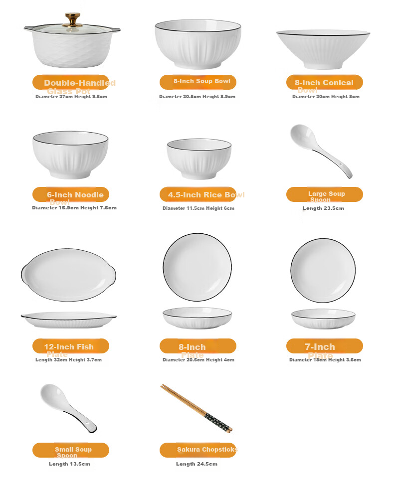 KANGQIN Underglaze Color Bowl and Plate Dinnerware Set, 20-Piece 4-Person Tableware Set, Upgraded Gift Box, Furuixiang Series 12