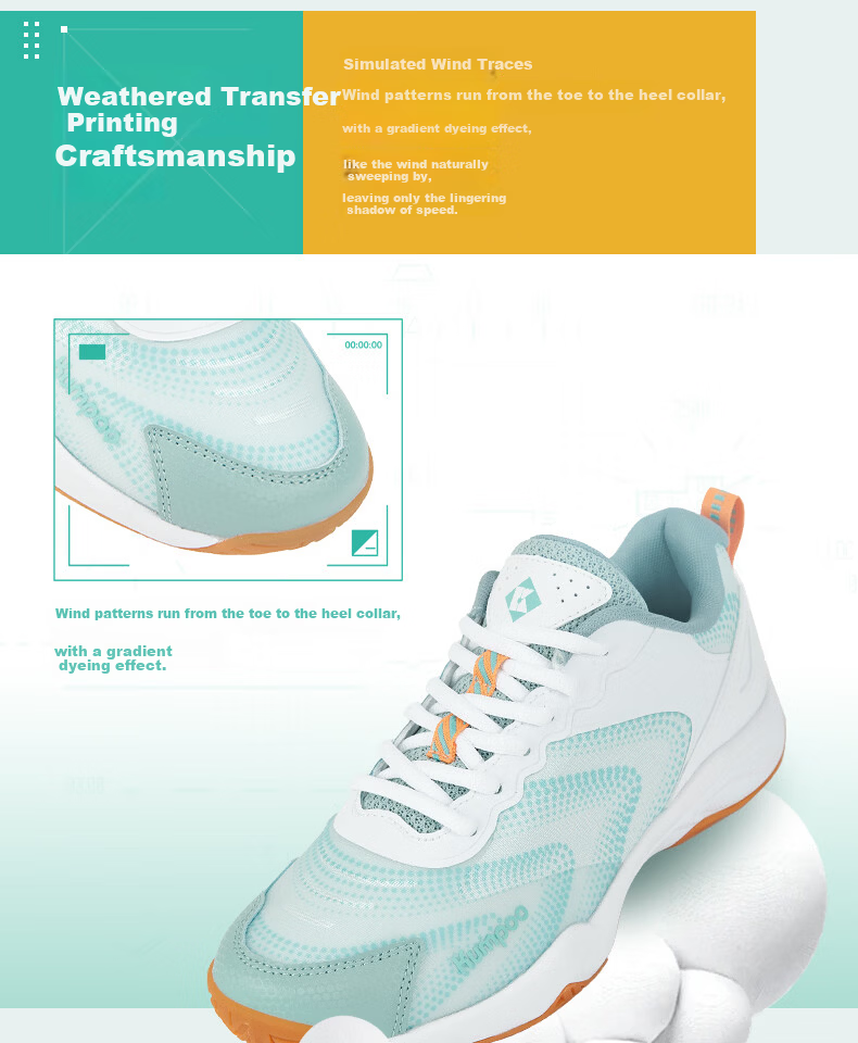 KUMPOO 26th Anniversary New Badminton Shoes Durable Non-slip Breathable Sports Shoes KH-E315 White/Blue Size 41 9