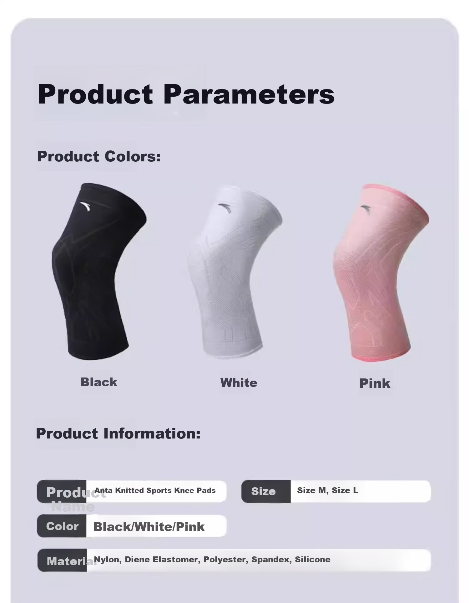 Anta Sports Knee Brace Men Running Basketball Professional Joint Sleeve Women Badminton Jump Rope Protective Gear 24