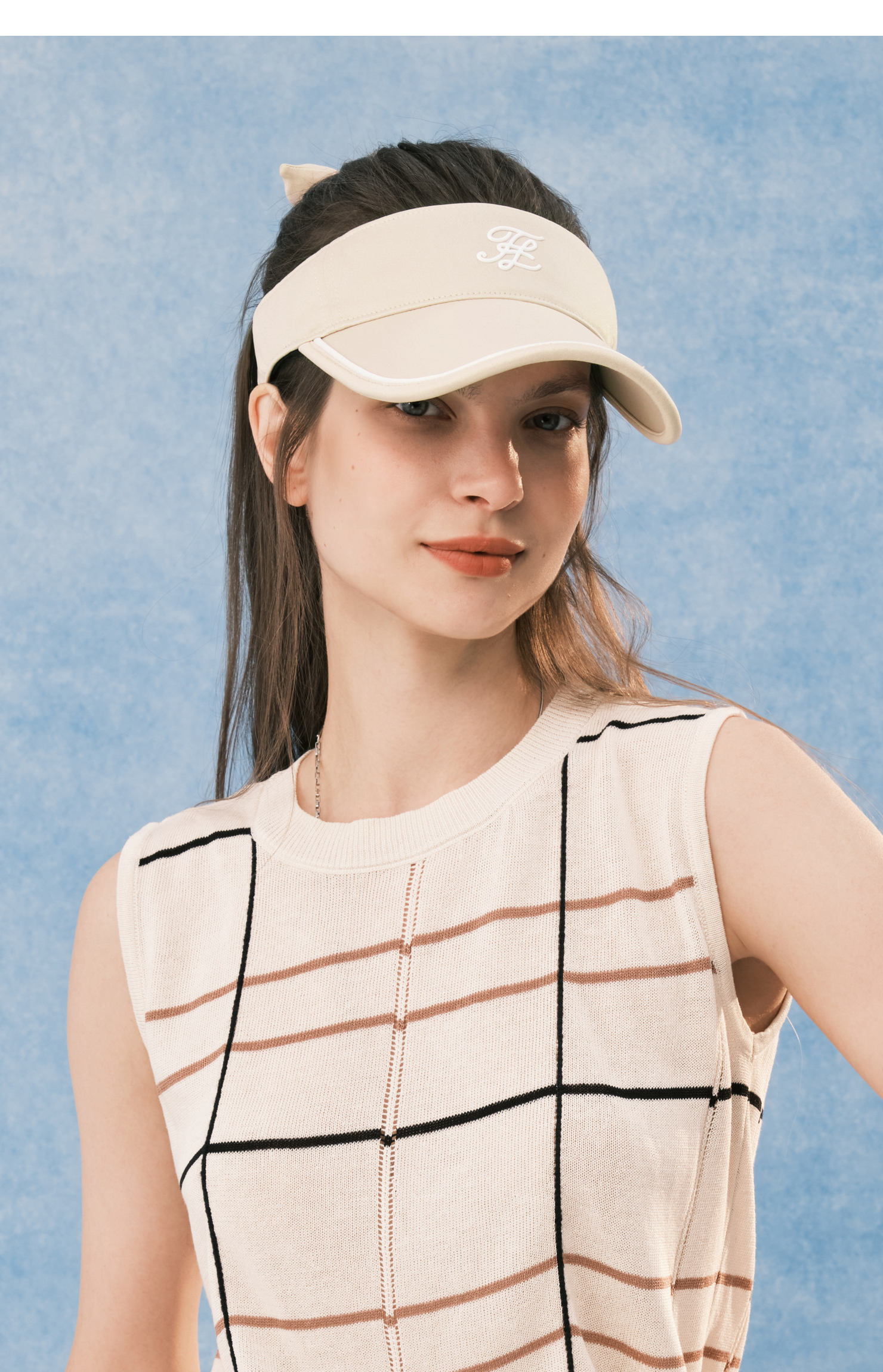 ELLE Women's Sun Protection Open-Top Cap Summer Outdoor Sports Running Tennis Badminton UV Protection Visor with Hair Tie 19