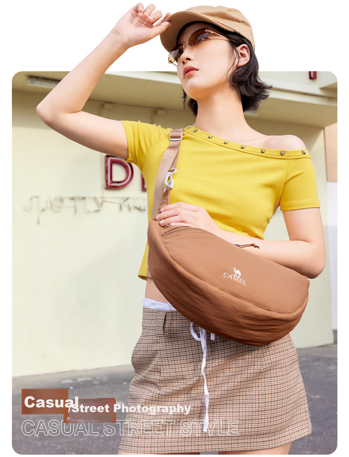 CAMEL Single Shoulder Dumpling Bag Commuter Crossbody Adjustable Strap Large Capacity Lightweight Backpack 575C658063 8
