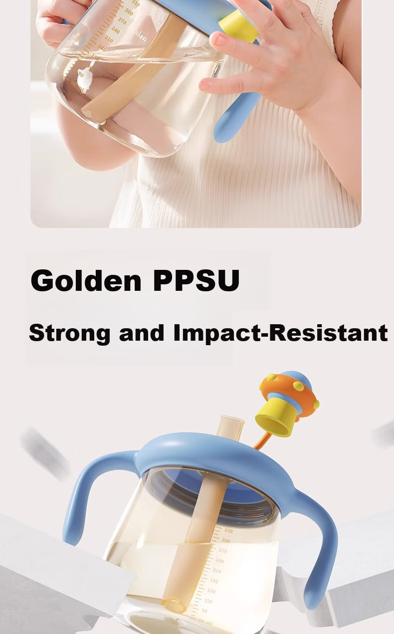 COODORA Children's Milk Cup PPSU Straw Cup 1-3 Years 6 Years Baby Feeding Bottle with Scale Direct Drinking Water Cup 330ml 8