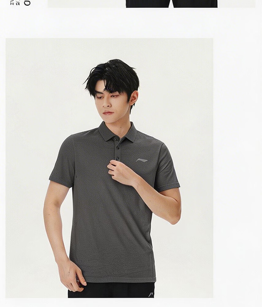 LI-NING Men's Polo Shirt Short Sleeve 2026 Summer New Cotton Breathable High-End Men's T-Shirt Sportswear 27