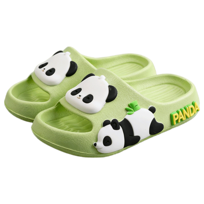 TUDOUWU Kids Slippers for Children, Indoor and Outdoor Non-Slip Soft Sole Sandals, Panda Design Size 210