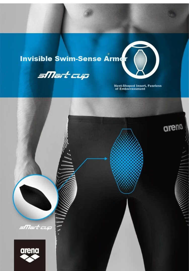 Arena Men's Professional Competition Knee-Length Swim Trunks High Elastic Chlorine-Resistant Quick-Dry Lightweight Comfortable UV Protection Anti-Embarrassment 1