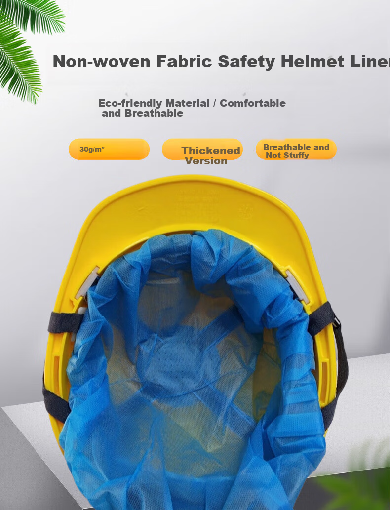 Huipute Safety Helmet Liner Disposable Summer Sweat-Absorbing Breathable Helmet Padding Construction Work Safety Helmet Liner White Non-Woven 100pcs [Sweat-Absorbing Breathable] 1
