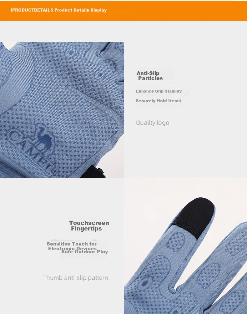 CAMEL Touchscreen Gloves Spring Autumn Running Cycling Warm Outdoor Sports Gloves Winter 1T32264472 Ink Black Size S 12