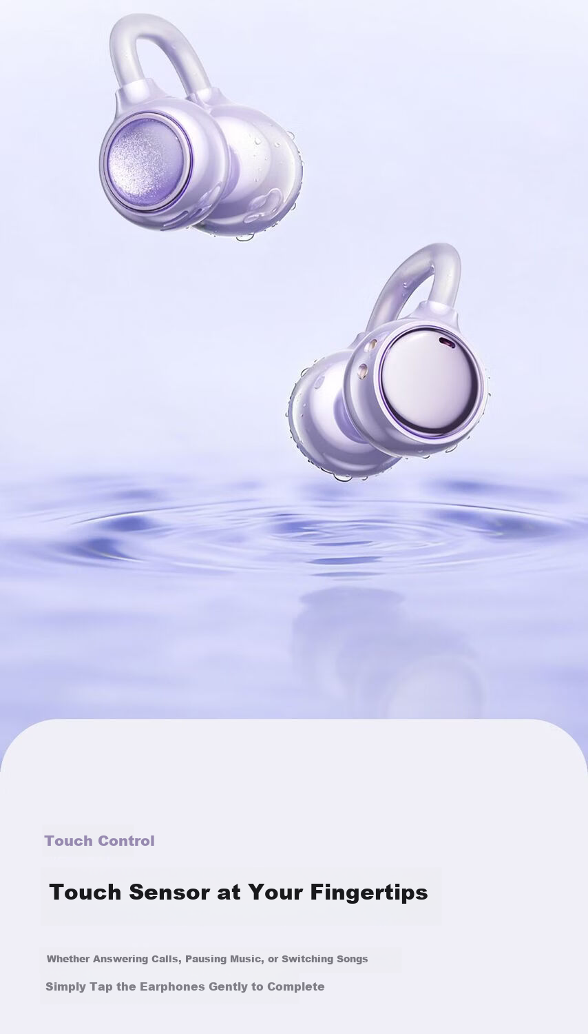 Chuangu 2026 Latest Berlin Sound Bone Conduction Bluetooth Earclip Wireless Open Sport Running Long Battery Life Non-In-Ear Comfortable Wear 13