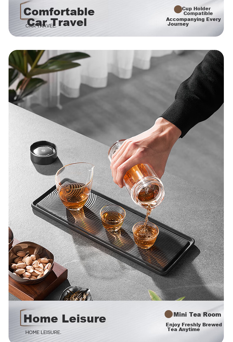SUPOR Double-Layer Glass Cup for Men, Home and Office, Tea Infuser, Car Water Bottle, 400mL, Starry Night Black 15