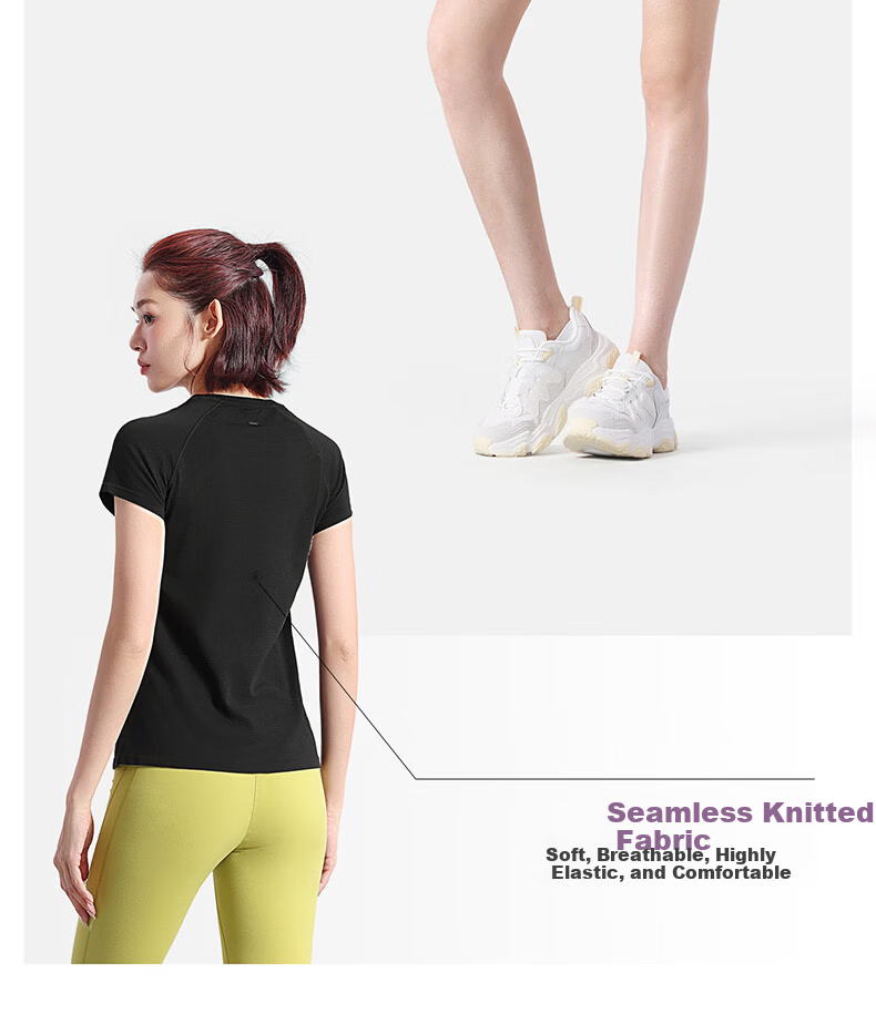 CAMEL Quick-Dry Sports T-Shirt Women Breathable Running Training Short Sleeve Top Y26BK1L3018 Jade White L 10