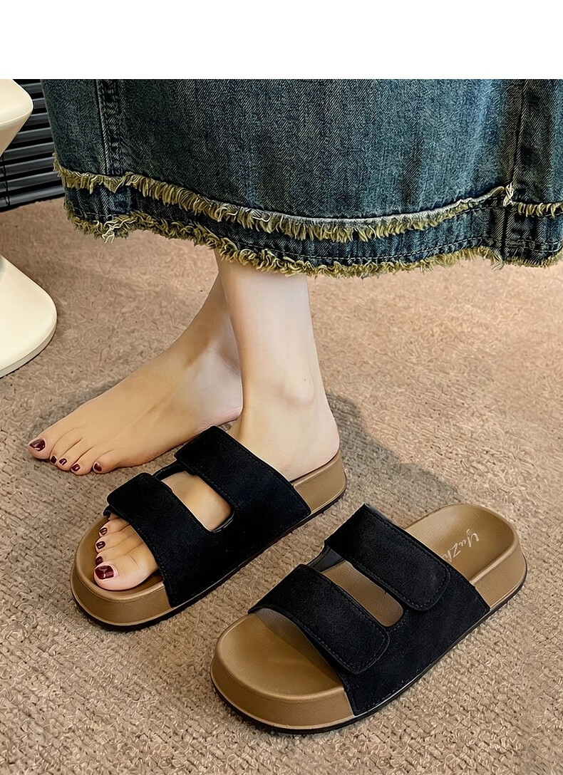 YUZHAOLIN Women's Birkenstock Style Summer Fashion Fairy Casual Thick Sole Slide Sandals 10