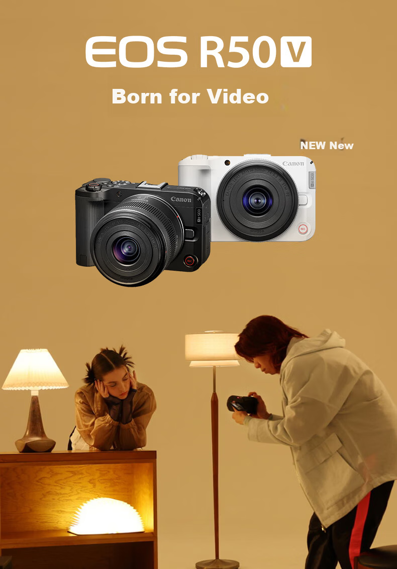 Canon EOS R50 V Black Body Creative Video Camera 1