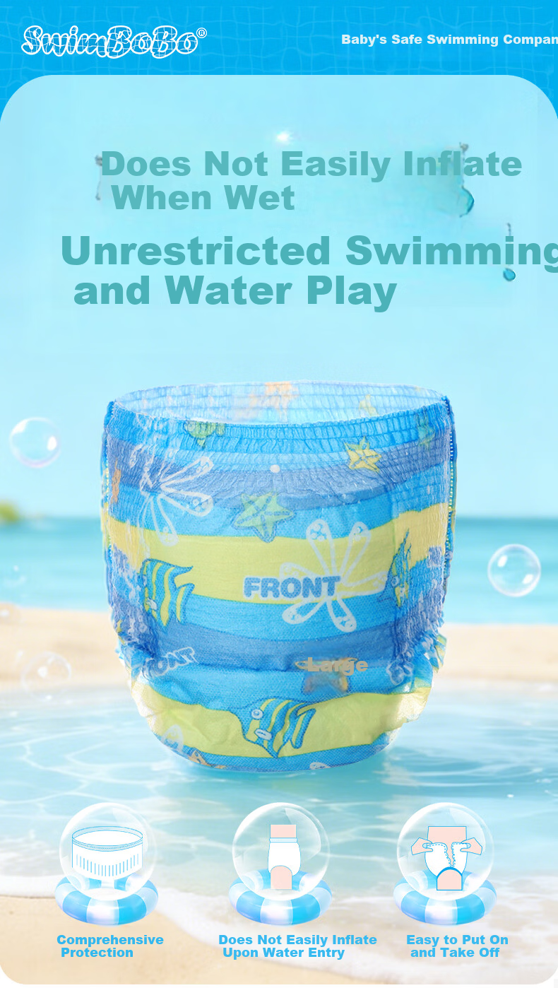 Swimbobo Baby Swimming Pants Disposable Waterproof Swim Diapers for Boys and Girls 6-Pack XXL Size 2