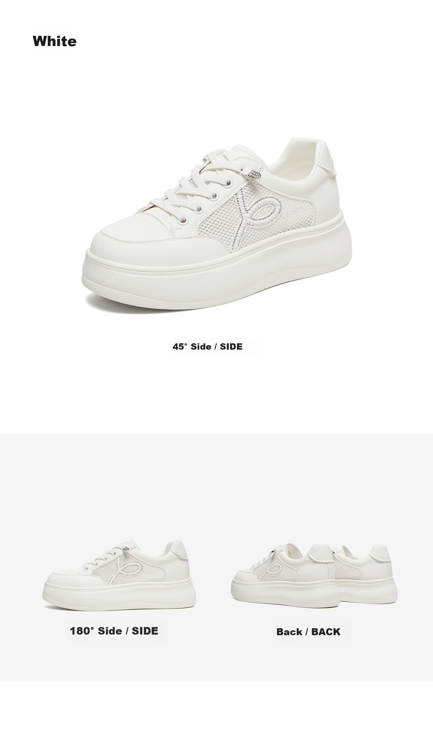 TATA Women's Shoes 2026 Summer New Fashion Casual Thick Sole White Sneakers Size 39 3
