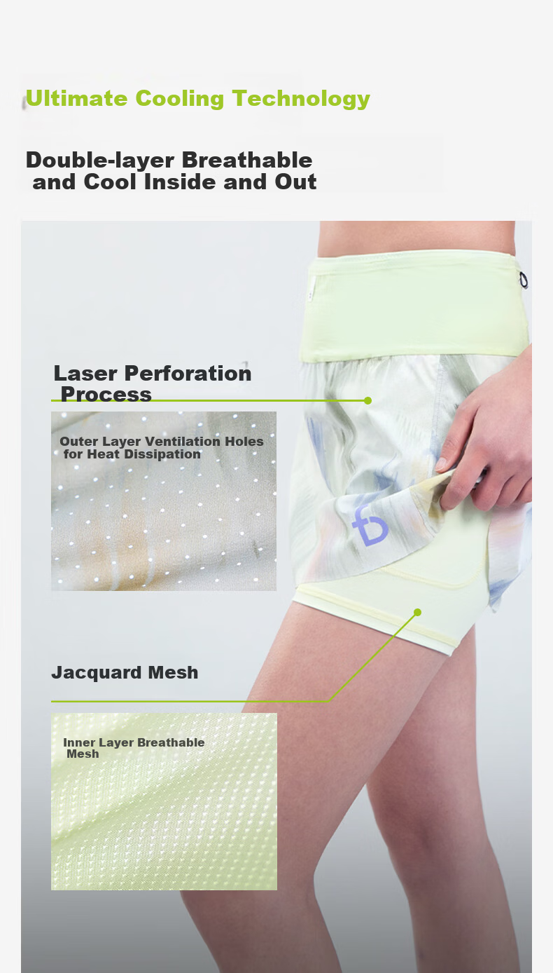 Feibit Super A Skirt-Shorts 4.0 Women's Fitness Running Yoga Light Compression Anti-Exposure Sakura 2XL 7