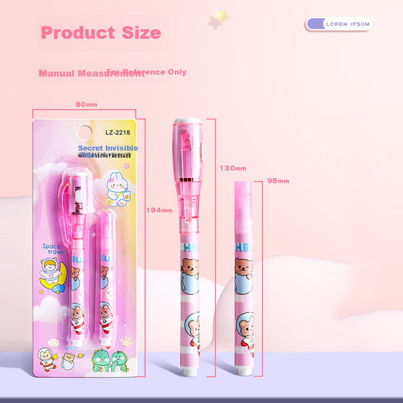 Jiamo Invisible Light Pen Gel Pen Disappearing Invisible Highlighter Magic Light Pen Ink Pen Luminous Creative Cartoon Double-Ended UV Ballpoint Secret Writing Glow Pen 8