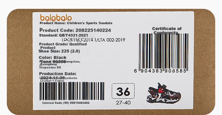 Balabala Kids Sports Sandals Breathable Summer Outdoor Shoes for Boys and Girls 7