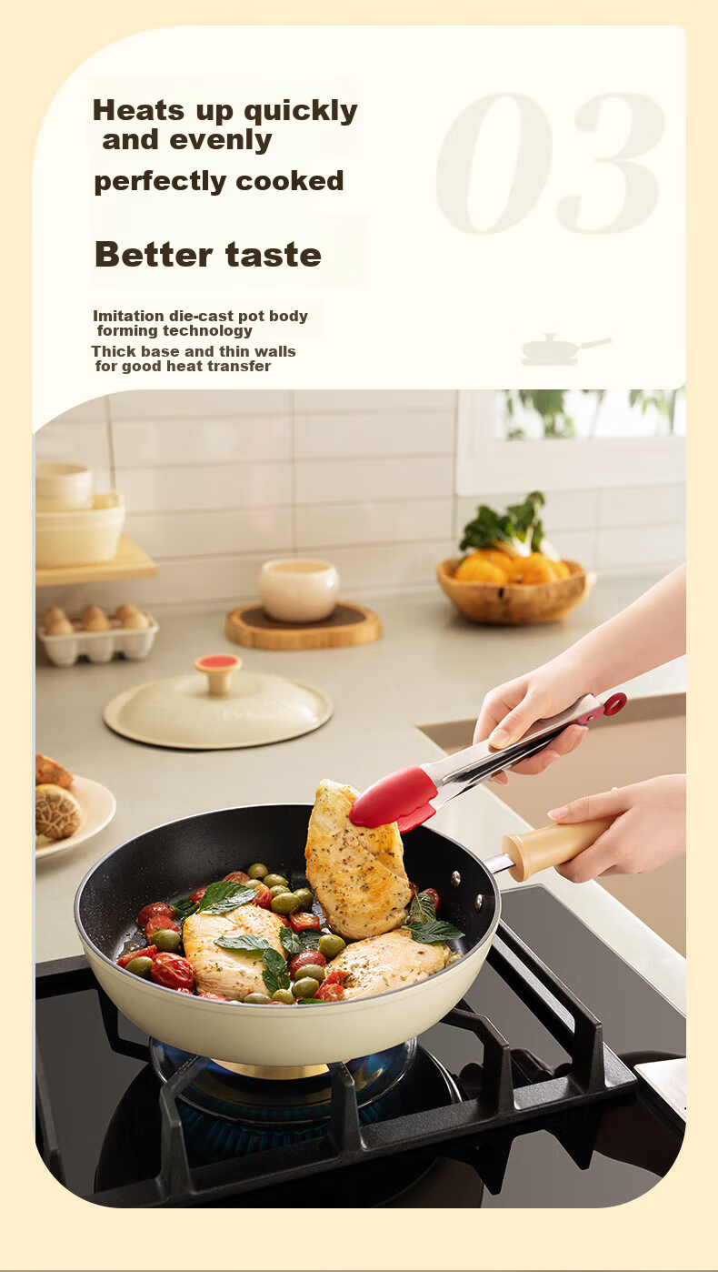 SUPOR 26cm Lightweight Red Dot Non-Stick Frying Pan Multi-Functional Flat Bottom Skillet EJ26QLP01 13