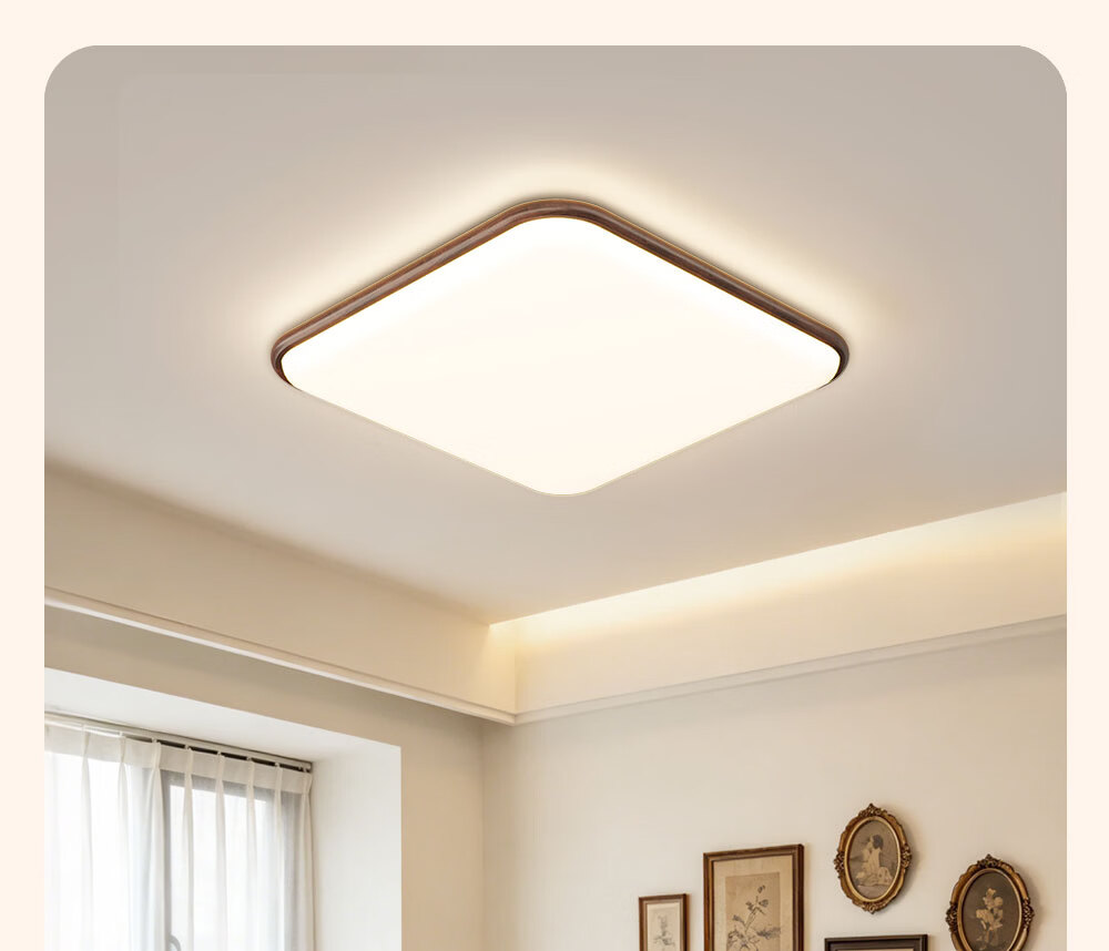 Kuka LED Ultra-thin Ceiling Light Vintage Eye-care PR Lighting Walnut 90CM for Living Room Bedroom [Installation Included] 36