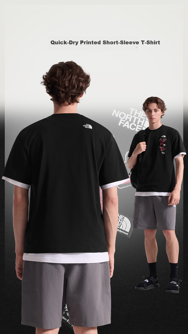 The North Face Unisex Short Sleeve T-Shirt Outdoor Quick-Dry Breathable 8GWJ Off-White/QLI L 1