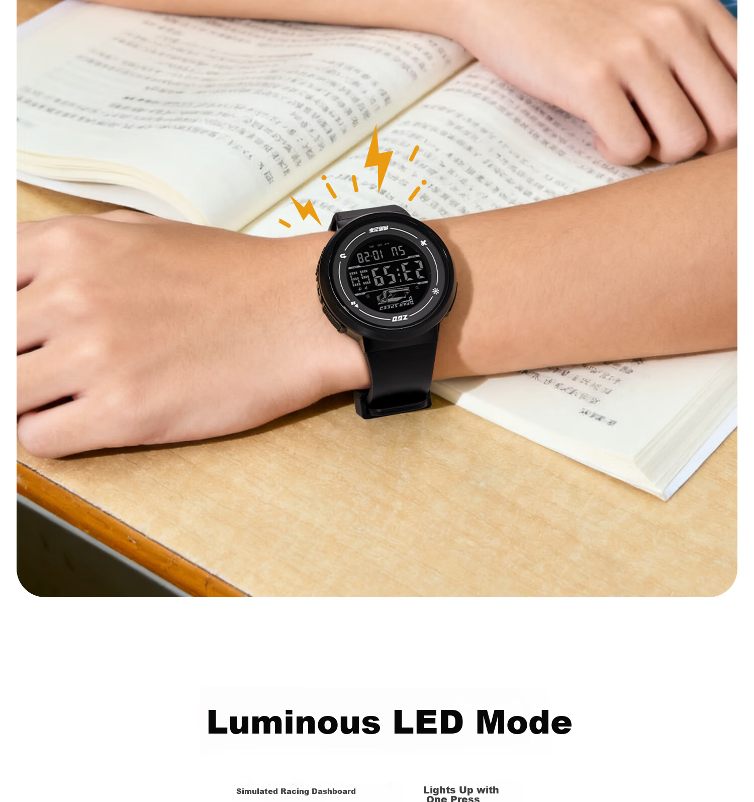 ZGO Sports Outdoor Multifunctional Electronic Watch Military Enlistment Tactical Student Watch for Middle and High School Students 855 8