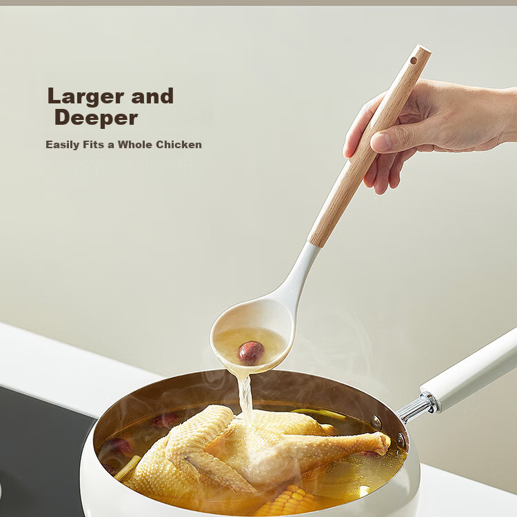 Carote Titanium Ceramic Non-Stick Wok Large Belly Pan 28cm Flat Bottom Stir-Fry Pan for Gas and Induction Cooktops 7