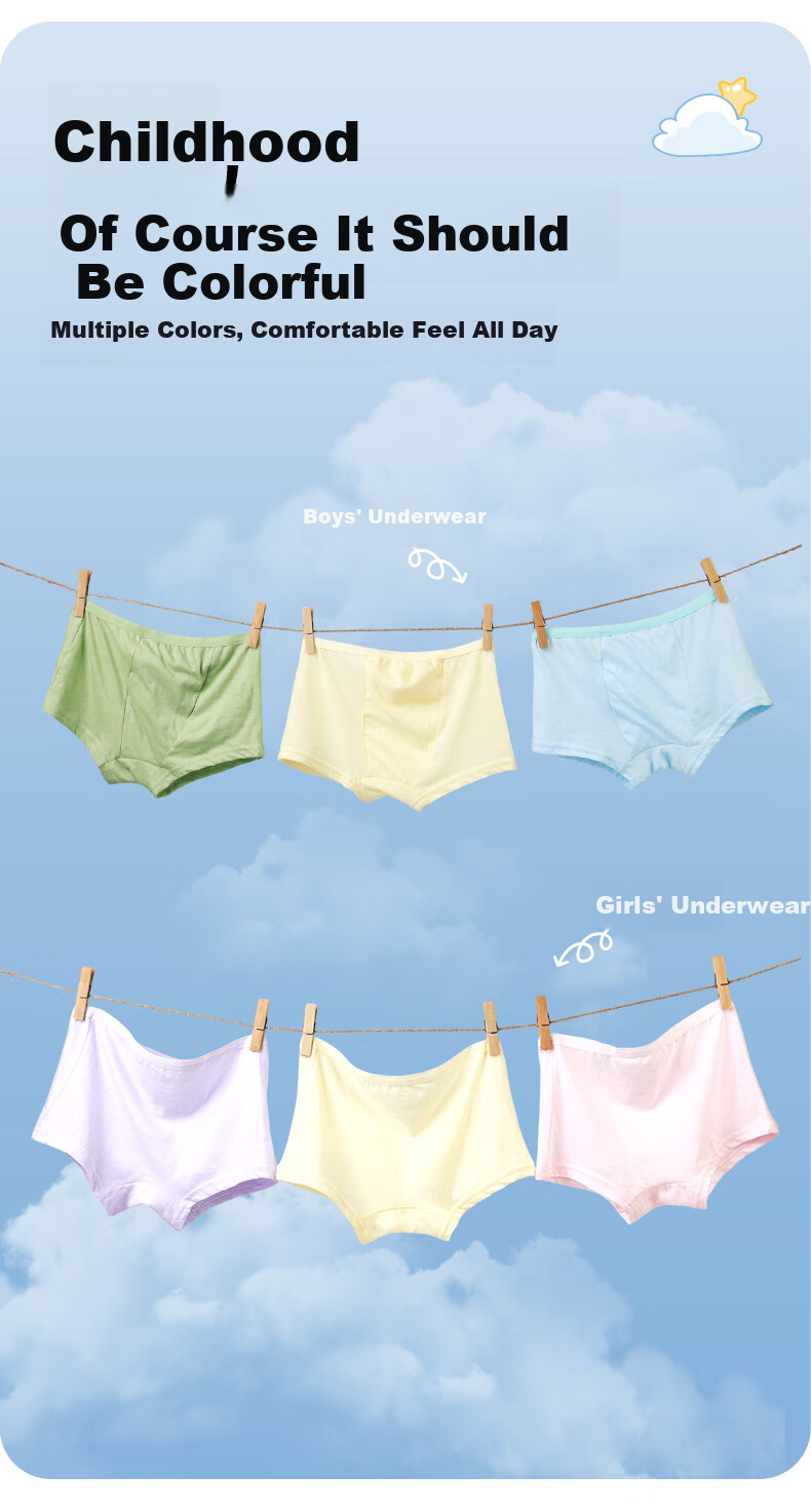 Grace Kids Disposable Cotton Boxer Briefs for Girls and Boys, Travel Portable Daily Use, Size S 13