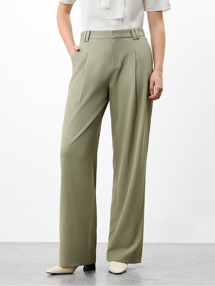 G2000 Women's 2026 Spring Summer Textured Casual Loose Straight Pants with Comfortable Stretch, Mall Edition 21
