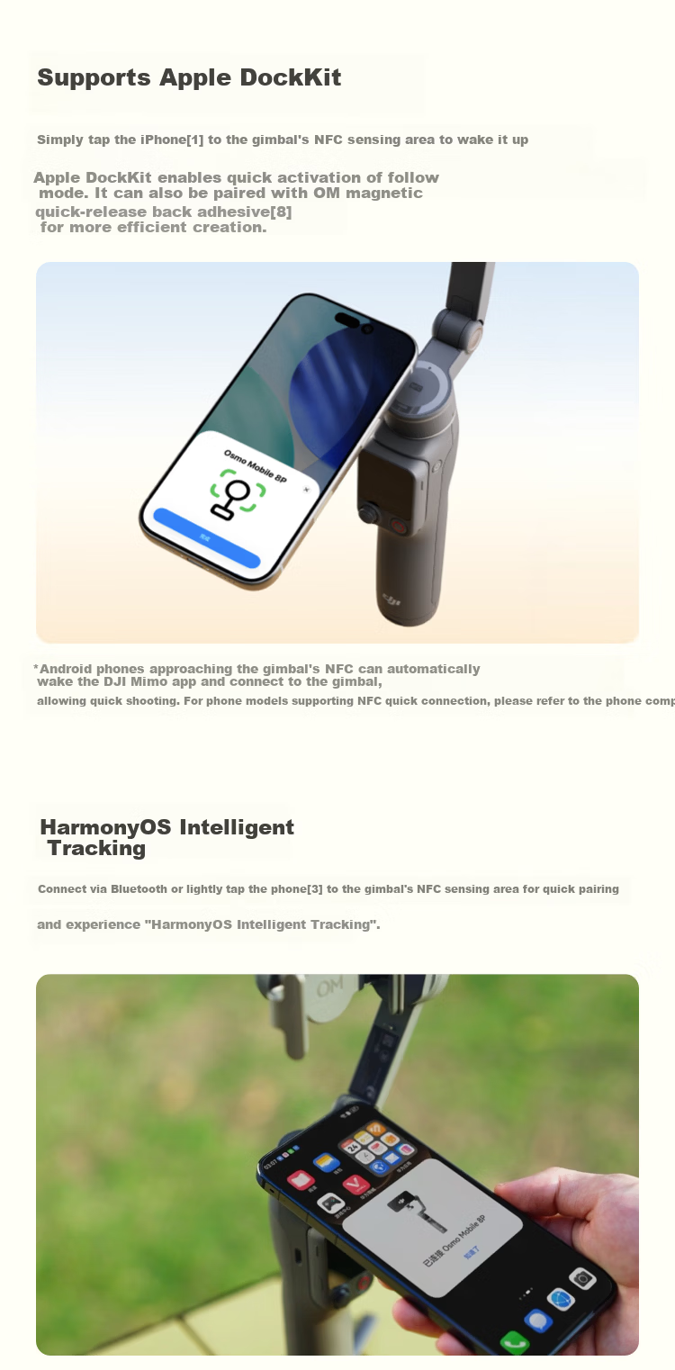 DJI Osmo Mobile 8P Smartphone Gimbal Stabilizer Handheld Remote Control Selfie 360 Tracking Vlog Tool AI Tracking Module Kit New Arrival 7