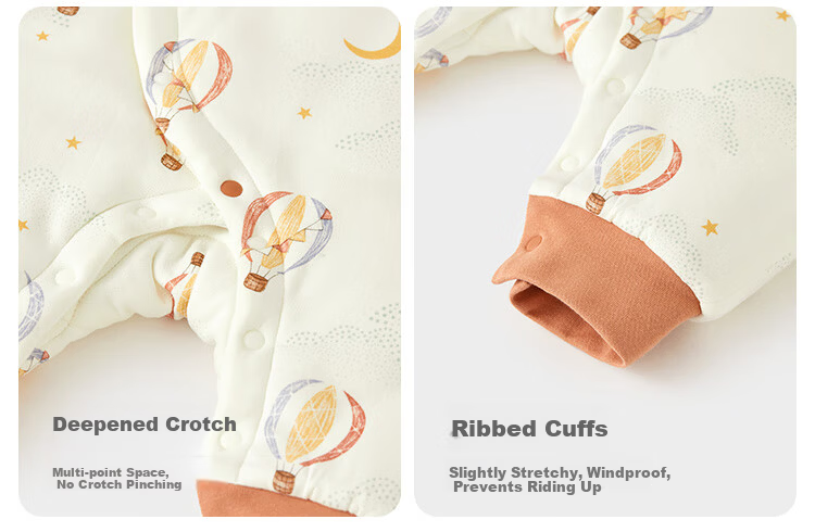 Wismorni Baby Thermal Cotton Romper Winter Thickened Warm Infant Jumpsuit Pajamas 15