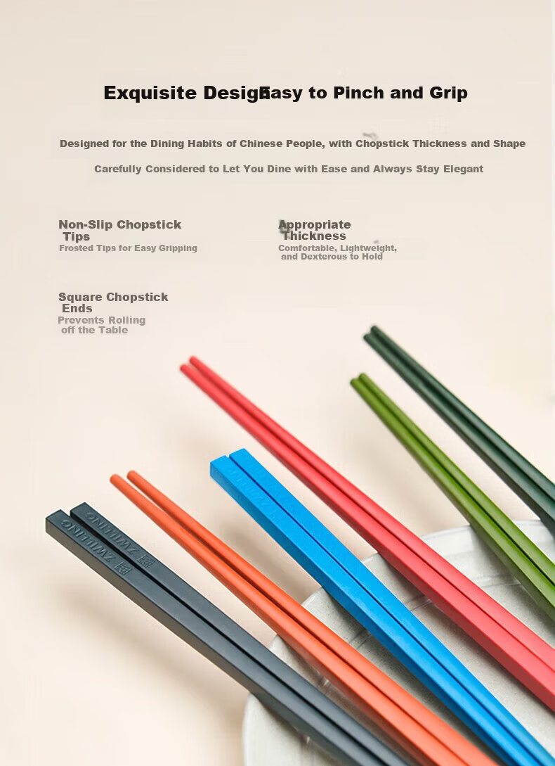 ZWILLING ZW-W711/1021193 Antibacterial Chopsticks Set for Home Dining, 6 Pairs 5