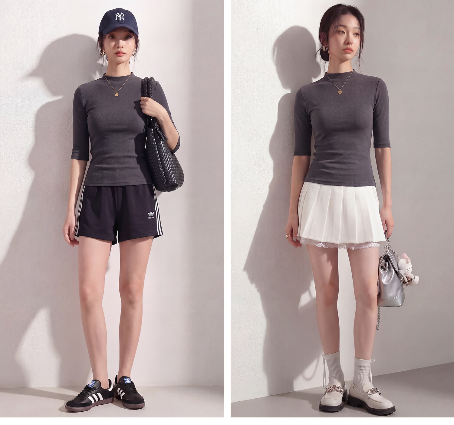 Tingmei Women's Summer Base Layer Shirt [10A Antibacterial] Small Stand Collar Short Sleeve Slim Fit Shoulder-Fitting Five-Sleeve T-Shirt Mid Sleeve 23
