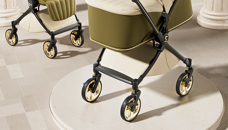 DearMom Baby Stroller Roman Holiday Reversible Foldable Lightweight High Landscape Shock Absorption Pushchair 11