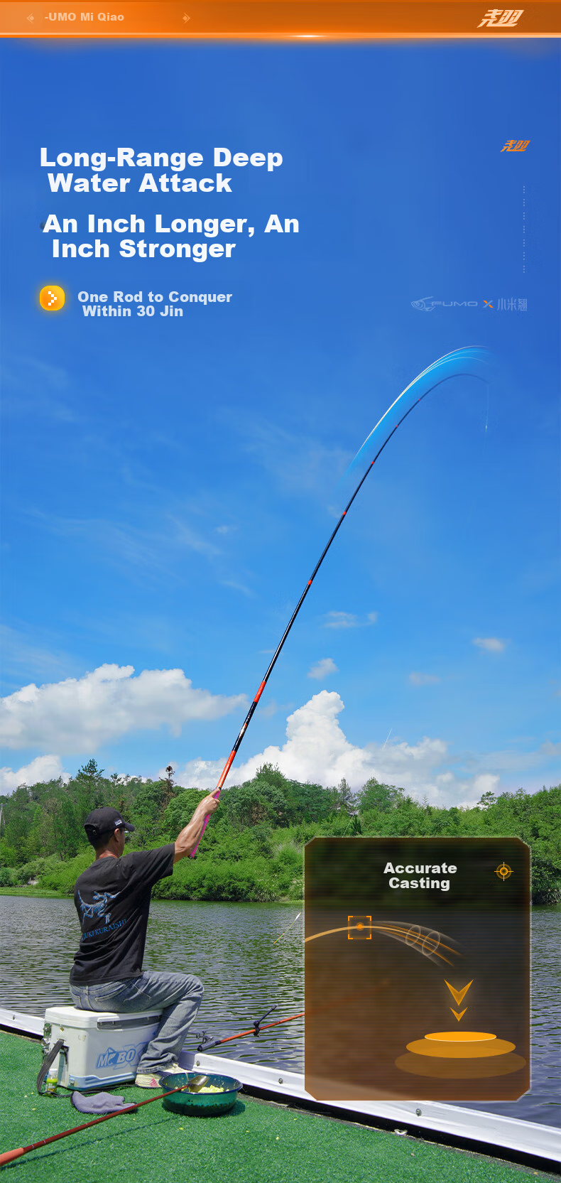 JIADIAONI Qiaozui Fishing Rod Lightweight Large Fish Rod Wild Fishing Black Pit Hand Rod Pole Fishing Rod 7.2m 3