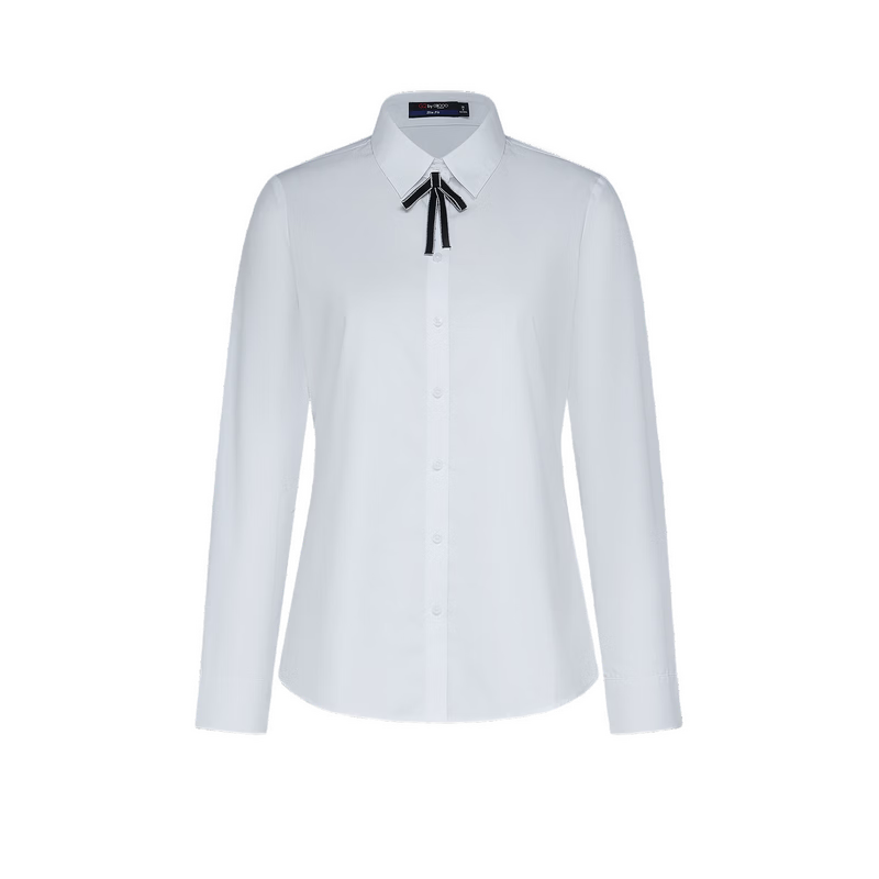 G2000 Women's 2026 Spring Summer Wrinkle-Resistant Non-Iron Long Sleeve Shirt with Bow Tie, Mall Edition