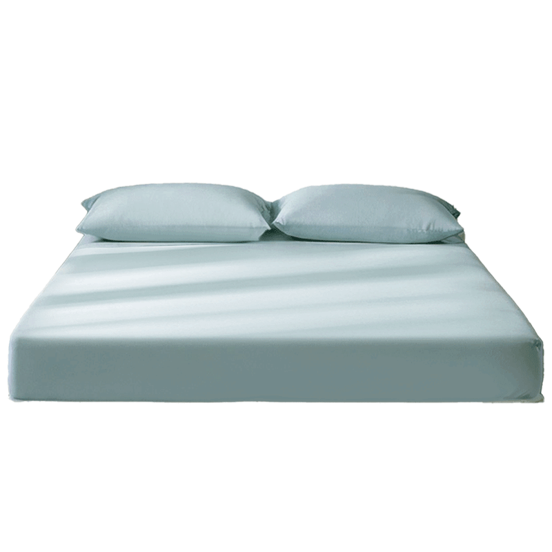 FUANNA Fitted Sheet 120-Count Double-Ply Long-Staple Cotton Satin Mattress Protector Pure Cotton Fitted Sheet 1.5m x 2m
